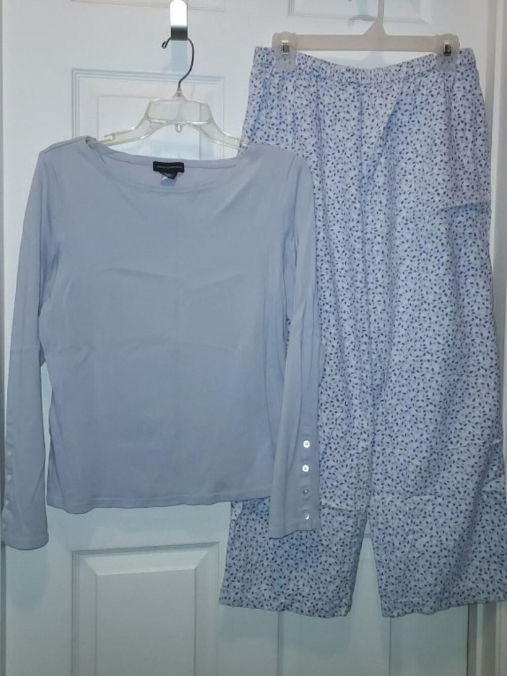 Mix Match PAJAMAS XL TOP & L FLANNEL BOTTOMS Banana Republic LS Ladies L/XL